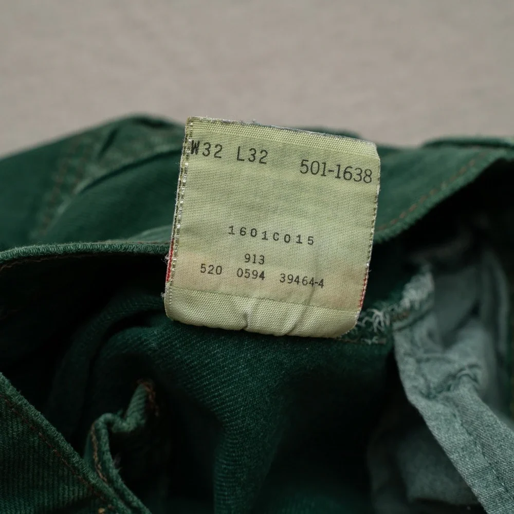 Vintage 90s Levis 501 XX Bright Forest Green USA Made 30